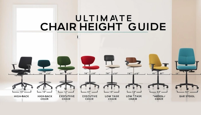 different types of chairs with heights